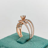 0.50 Carat Floral Cocktail Lab Diamond Ring 14K Rose Gold