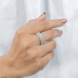 1.5 Carat Royal Cluster Lab Diamond Band Ring 9K Yellow Gold