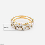 1.5 Carat Royal Cluster Lab Diamond Band Ring 9K Yellow Gold