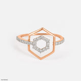0.25 Carat Hexagon Perfection Lab Diamond Rings 14K Rose Gold