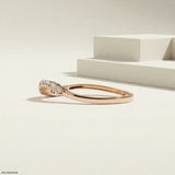 0.20 Carat Wavey Lab Diamond Ring 14K Yellow Gold