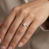 0.15 Carat Classy Leaf Lab Diamond Ring 14K Rose Gold