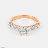 1 Carat Round Solitaire Diamond Ring 9K Rose Gold