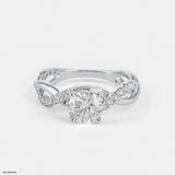 Criss Cross Solitaire Diamond Ring 14K Yellow Gold