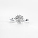 The Sunburst Cluster Ring 9K White Gold