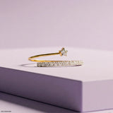 0.20 Carat Star Lab Diamond Open Band Ring 9K Yellow Gold