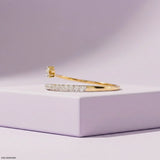 0.20 Carat Star Lab Diamond Open Band Ring 9K Yellow Gold