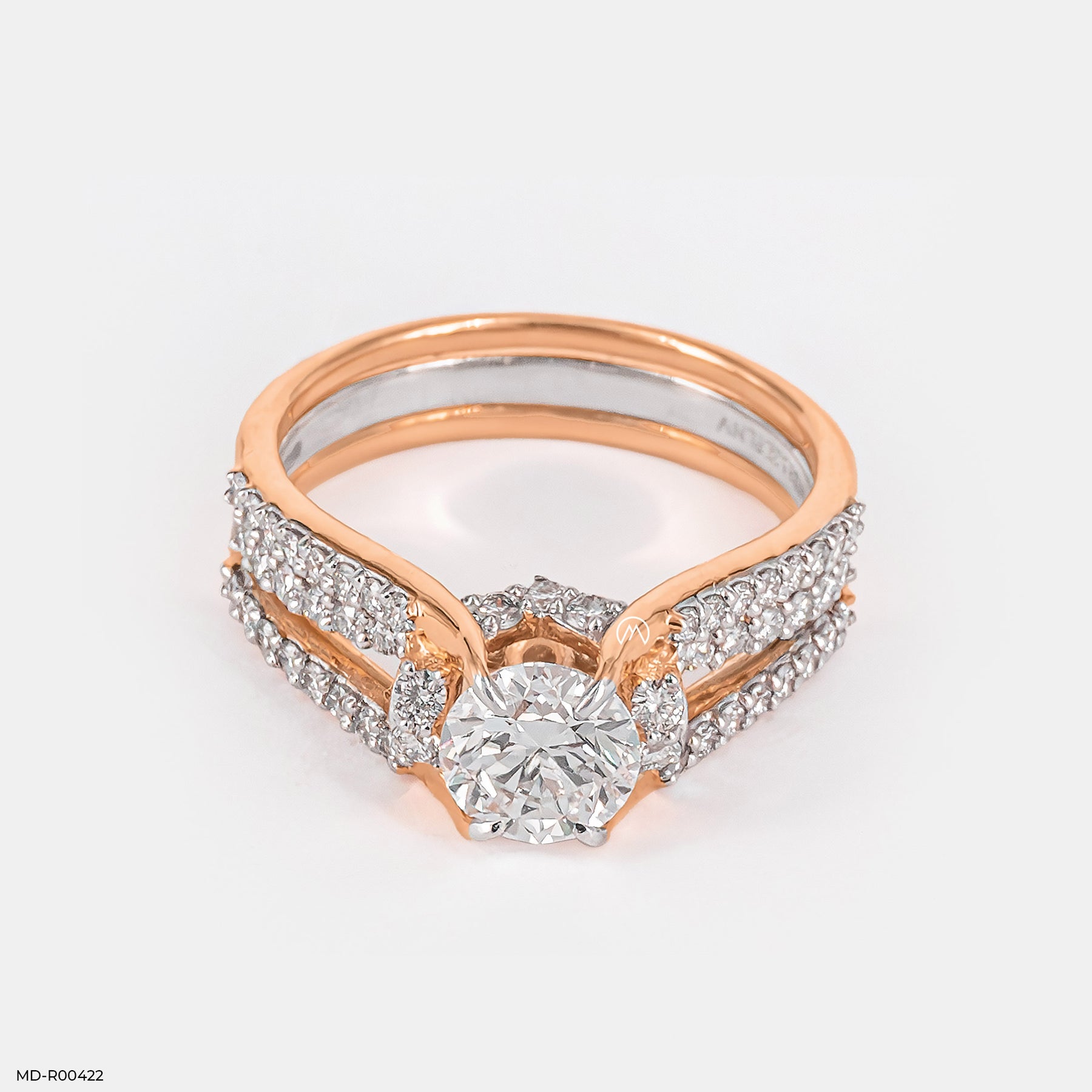 1 Carat Round Regal Diamond Ring 14K Rose Gold