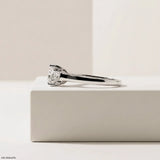 0.95 Carat Princess Three Stone Ring 14K White Gold
