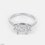 Princess Three Stone Ring Platinum 950
