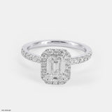 1 Carat Classic Solitaire Emerald Rings 9K White Gold