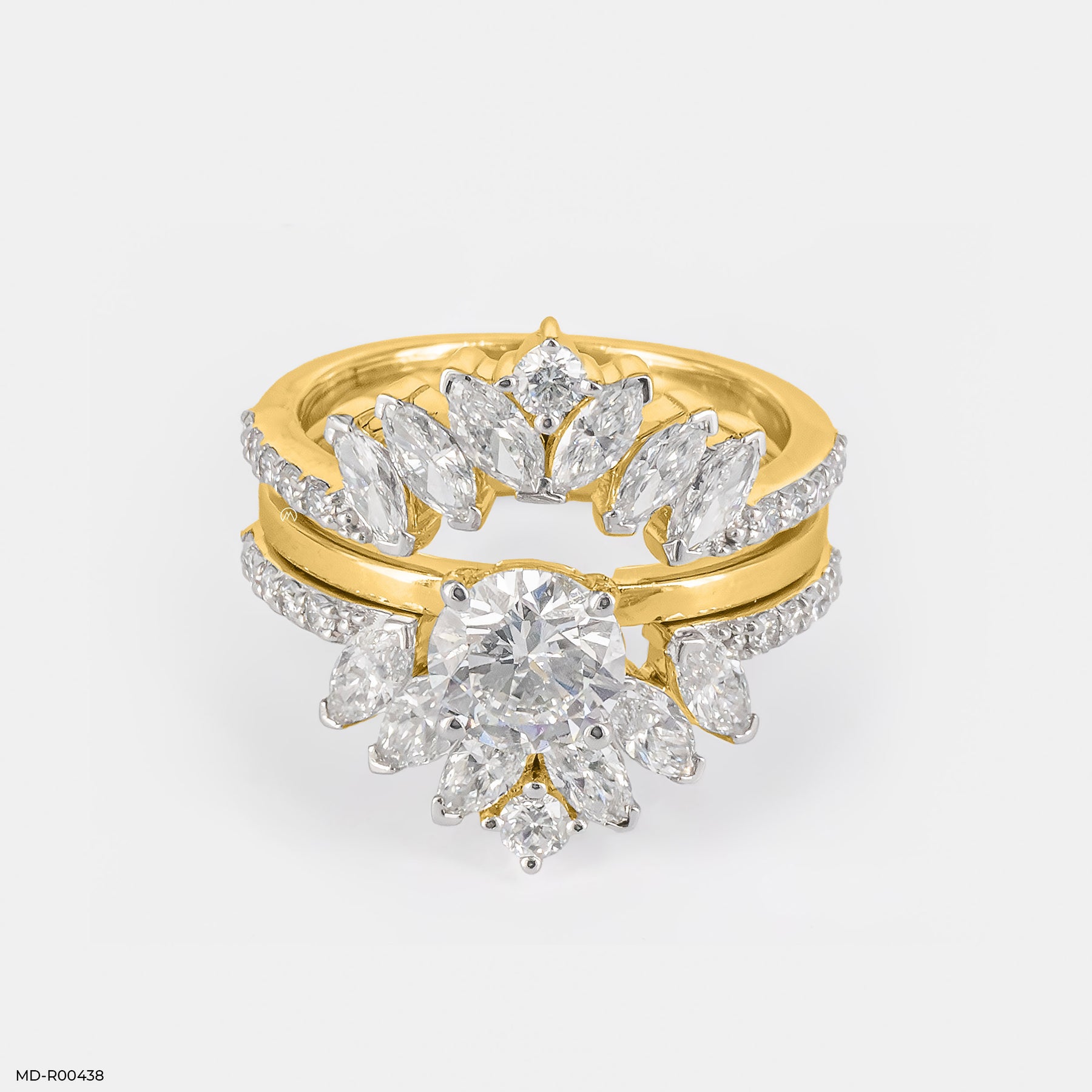 The Imperial Marquise Halo Set Ring 9K White Gold