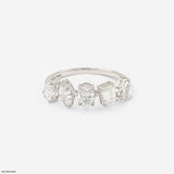 1.45 Multi Fancy Shape Lab Diamond Band Ring 9K White Gold