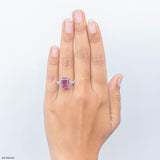 0.35 Carat Ruby Ember Diamond Rings 14K Rose Gold