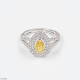 1.5 Carat Canary Teardrop Split-Shank Diamond Rings 14K Rose Gold