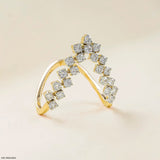0.75 Carat V Lab Diamond Ring 14K Yellow Gold