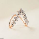 The Classic Chevron Diamond Ring 9K Yellow Gold