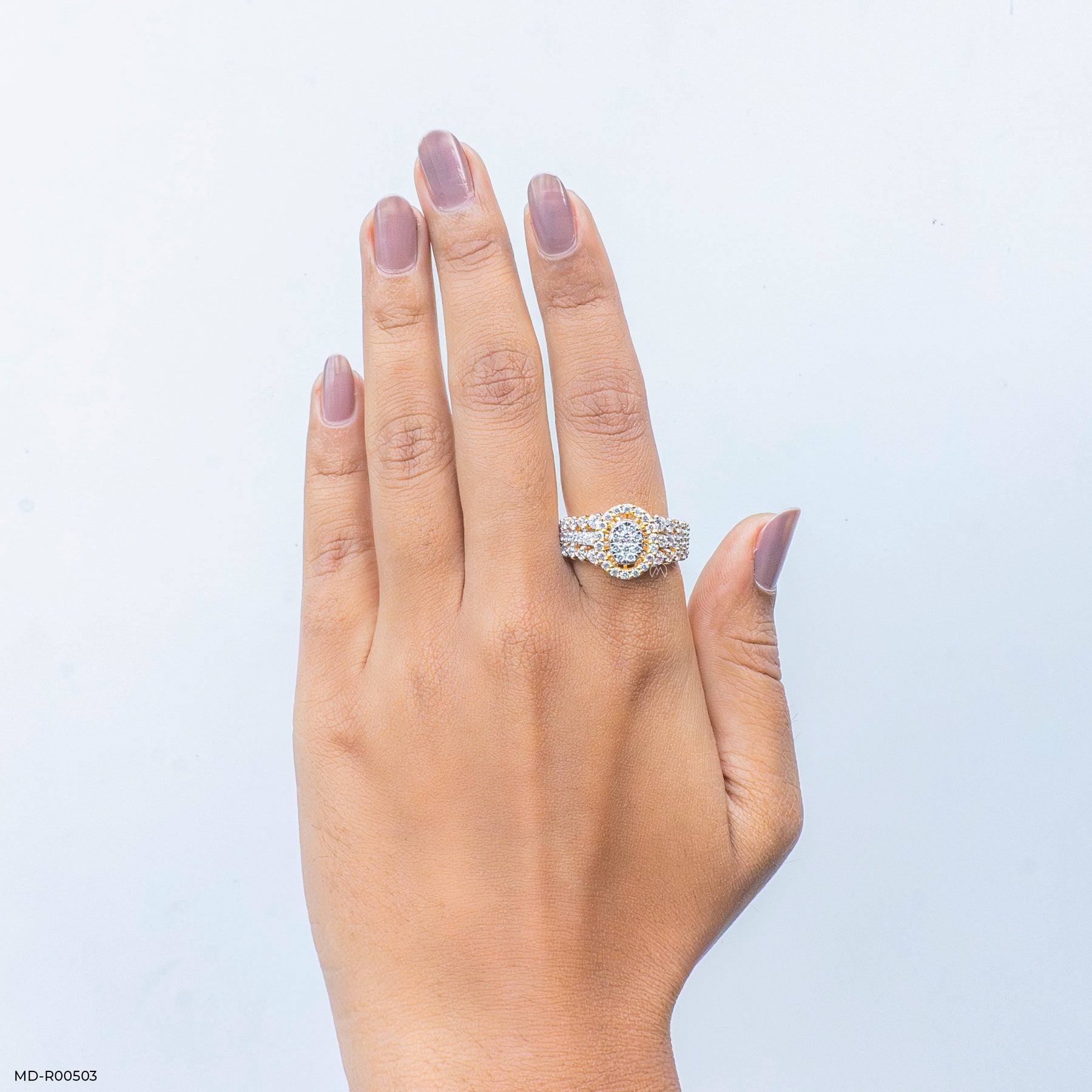 Clustered Elegance Diamond Rings 14K Yellow Gold