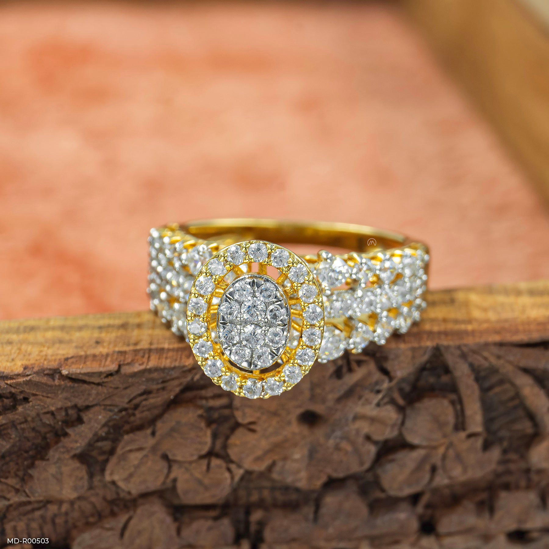 Clustered Elegance Diamond Rings 14K Yellow Gold