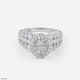 Clustered Elegance Diamond Rings 9K White Gold