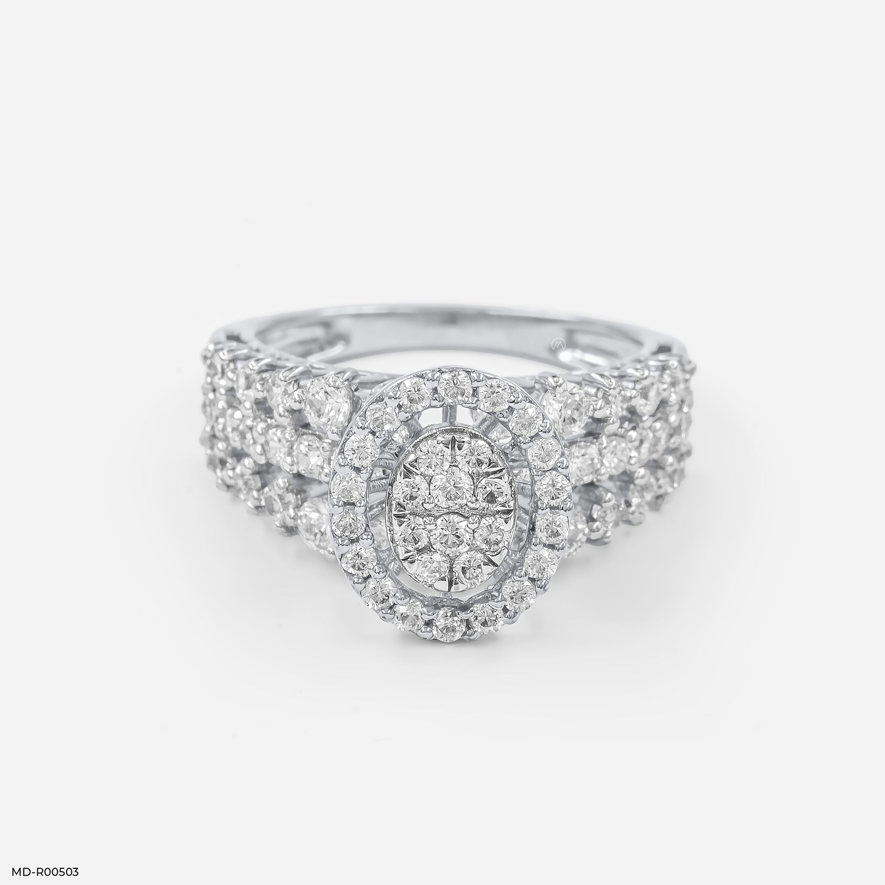 Clustered Elegance Diamond Rings 14K Yellow Gold