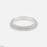 Double Row Diamond Eternity Band Rings 9K Yellow Gold