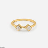 0.5 Carat Twin Kite Lab Diamond Ring 14K Yellow Gold