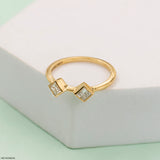 0.5 Carat Twin Kite Lab Diamond Ring 14K Yellow Gold