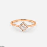 0.35 Carat Square Halo Lab Diamond Ring 14K Rose Gold