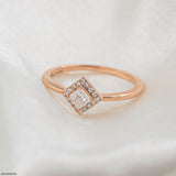 0.35 Carat Square Halo Lab Diamond Ring 14K Rose Gold