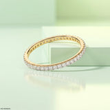 0.40 Carat Elegant Link Round Band Diamond Ring 9K Yellow Gold