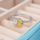 1.35 Carat Toi Et Moi Solitire Lab Diamond Band Ring 14K White Gold