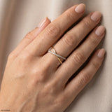 0.18 Carat Eternal X Criss Cross Lab Diamond Band Ring 14K Yellow Gold