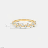 0.20 Carat Shiny Wave Round Diamond Ring 14K Yellow Gold