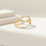 0.60 Carat Nova liner Oval Yellow Color Diamond Ring 9K Yellow Gold