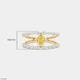 0.60 Carat Nova liner Oval Yellow Color Diamond Ring 9K Yellow Gold