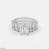 Aarya Solitaire Emerald Diamond Ring 18K Yellow Gold
