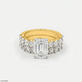 Aarya Solitaire Emerald Diamond Ring 18K Yellow Gold