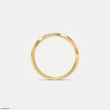 Twisted Helix Diamond Ring 14K Yellow Gold