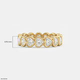 Bezel Heart Row Diamond Ring Platinum 950