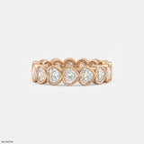 Bezel Heart Row Diamond Ring Platinum 950
