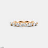 Half Serenity Marquise Diamond Ring 14K White Gold