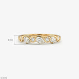 Gilded Wavy Arc Diamond Ring 14K Rose Gold