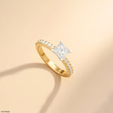 1 Carat Princess Sparkle Rings 9K Yellow Gold