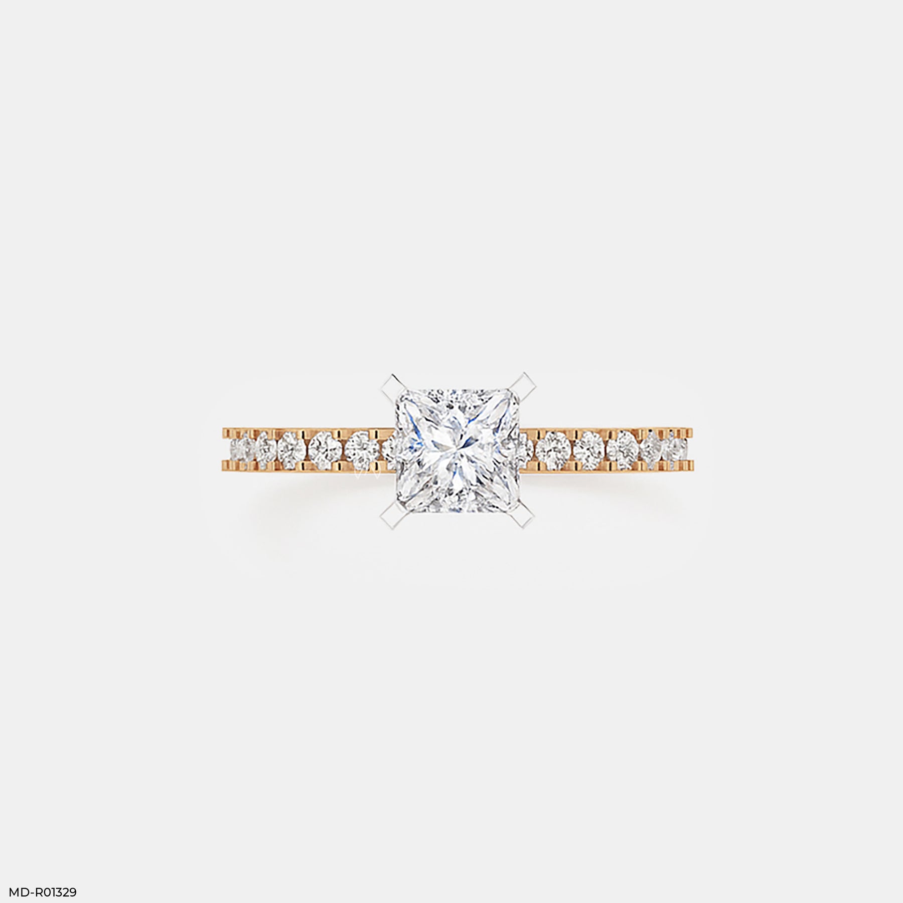 1 Carat Princess Sparkle Rings 18K White Gold