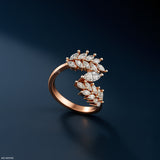 Marquise Diamond Bypass Ring 14K Yellow Gold