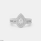 1 Carat Twilight Teardrop Rings 14K Rose Gold