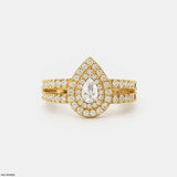 1 Carat Twilight Teardrop Rings 14K Rose Gold