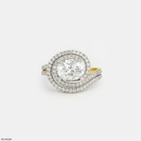 Swirling Solitaire Ring 9K Rose Gold