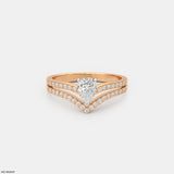 Solitaire V-Band Ring 14K Yellow Gold